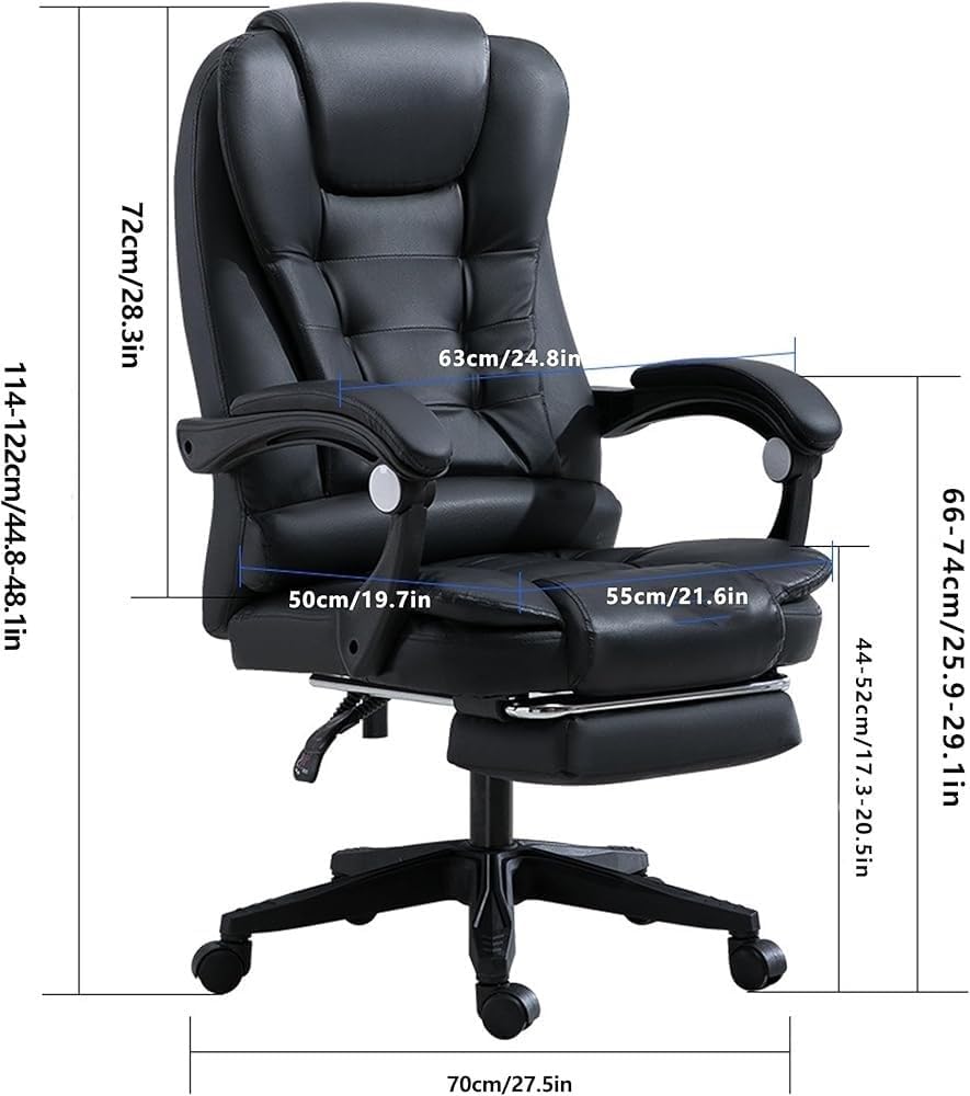 Ergonomic Gaming Office Chair Reclining with Steel Base Modern Executive Adjustable Height Computer Desk Chairs for Meeting Room Lunch Break Reading(White)