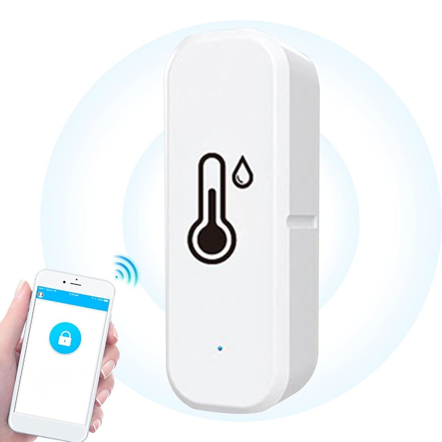 WiFi Temperature Sensor – Wireless Hygrometer Monitor for Smart Home | High Precision Device with Remote Access, Data Export, and App Alerts for Indoor Climate, Room Monitoring, and Environmental Trac