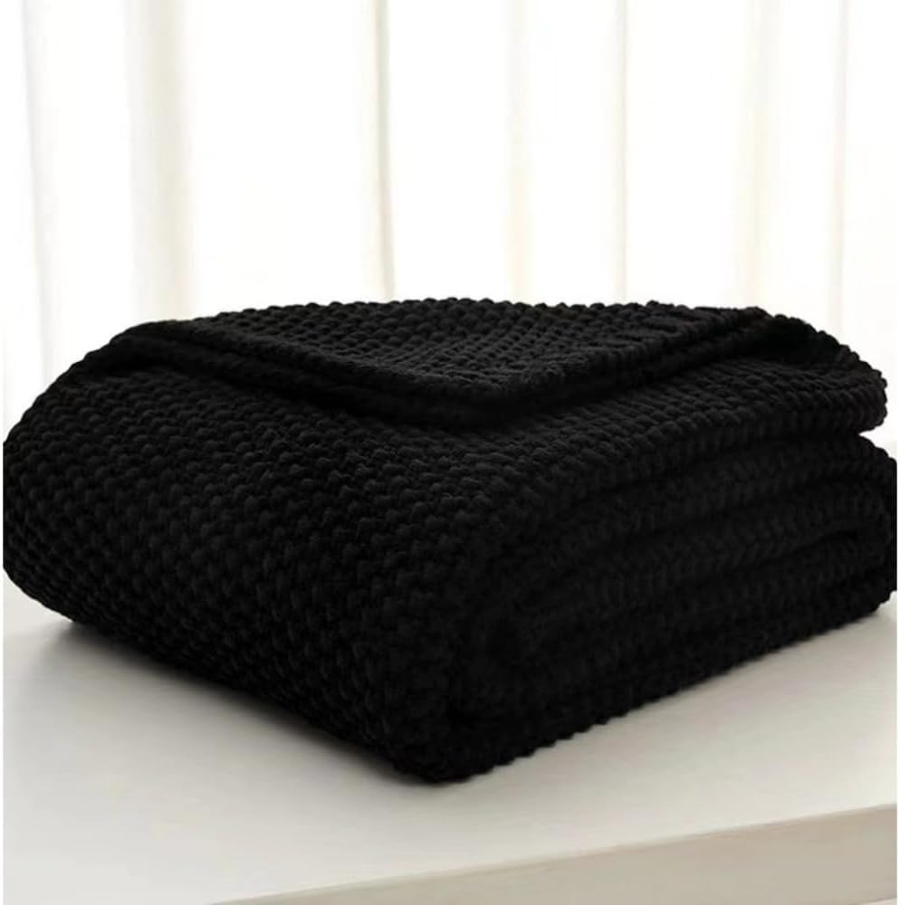Fringe Knit Blanket Office Air Conditioning Lunch Break Blanket Wool Throw Sofa Blanket Customizable (130 * 160cm,Coffee)