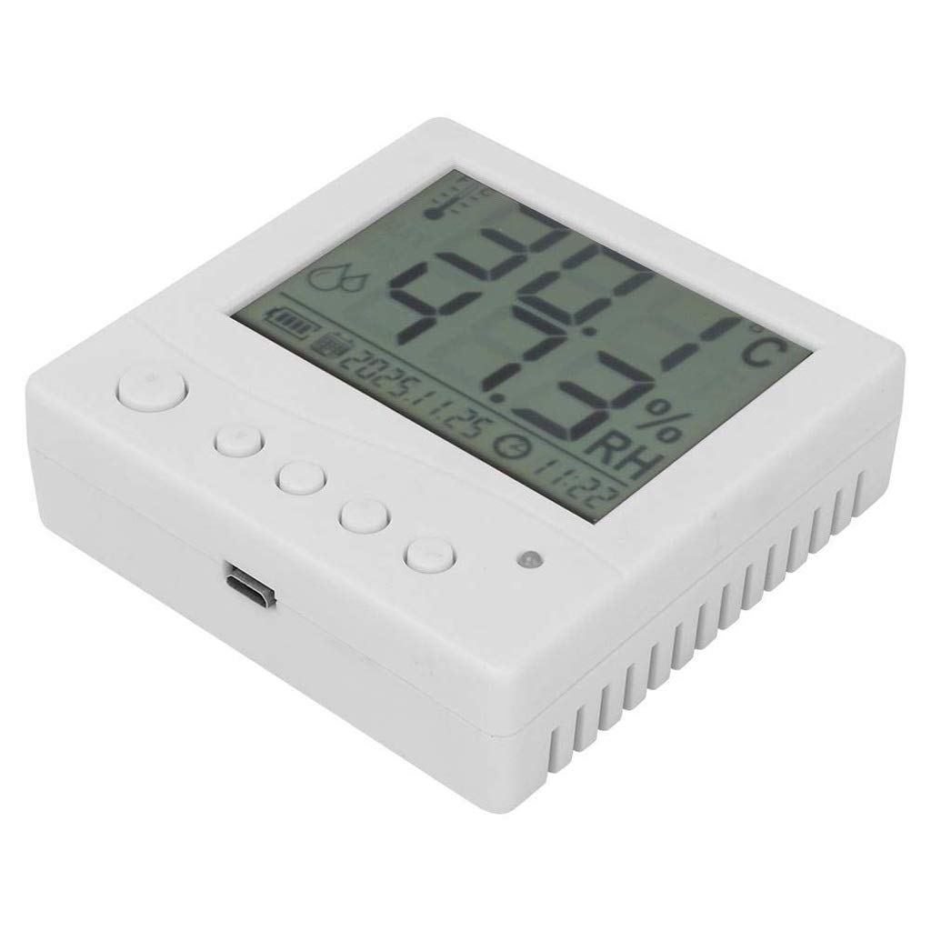 Digital Indoor and Outdoor Temperature and Humidity Meter with Sensor, Large LCD Screen, Weather Forecast, Alarm Clock