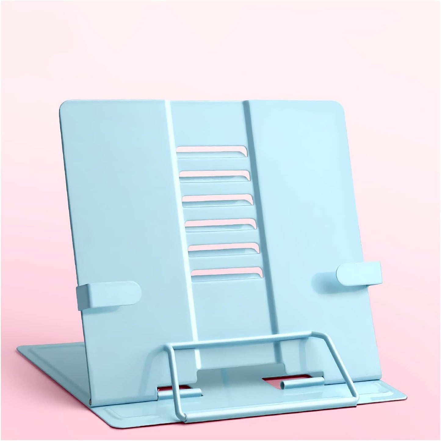 Book Stand Book Stand Reading Adjustable Document Holder with Page Clip Office Rest Metal Stand for Recipe Textbook Smartphone 8.3 x 7.5 inch (Color : Mug) (Mug)