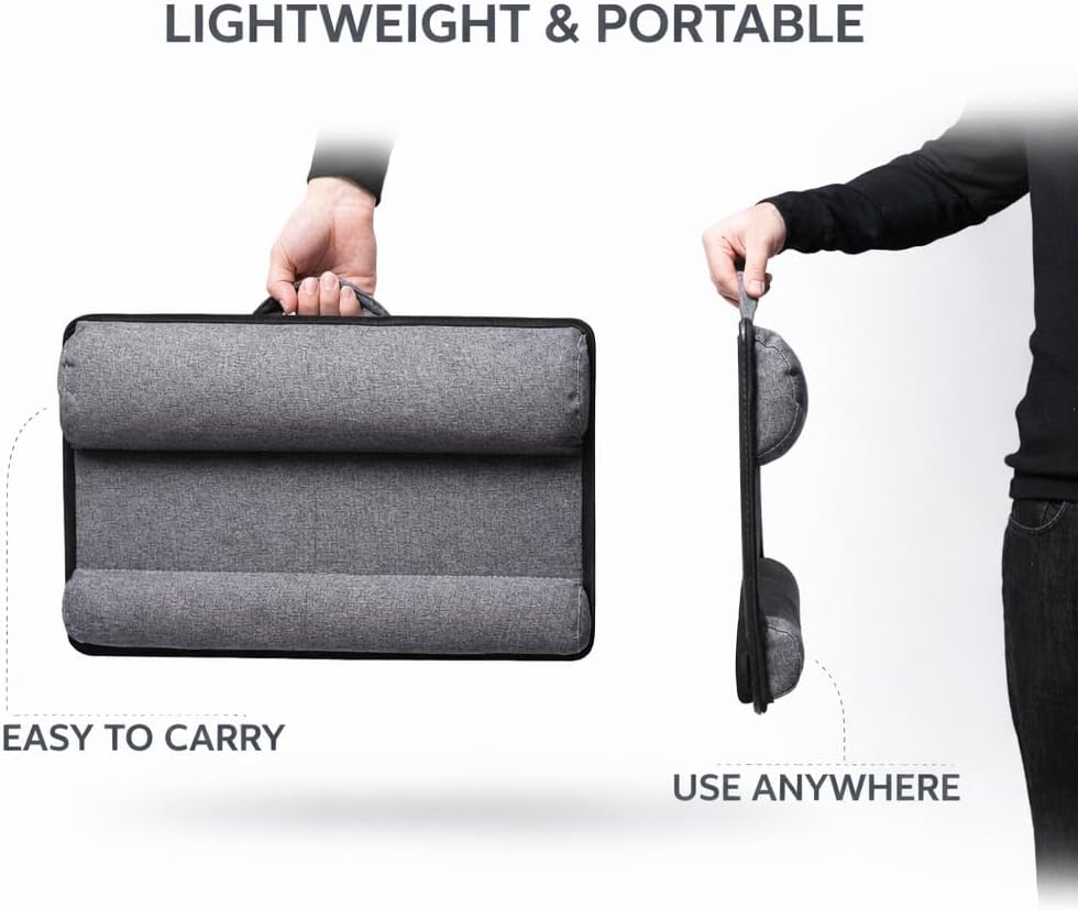 Lap Desks for Adults, Home Office Black Carbon Laptop Lap Desk Stand with Wrist Rest, Mouse Pad & Phone Holder, Cushioned Lap Tray Laptop Stand for Bed & Couch, Fits up to 15.6 Inch Laptops