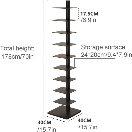 SEIFE Multipurpose Vertical Bookshelf for Home, Metal Bookshelf Tower,Modern Open Bookshelf,Tall Vertical Bookcase,Ideal Book Invisible Floating Bookshelf,Multipurpose Storage Rack(Dark Green)