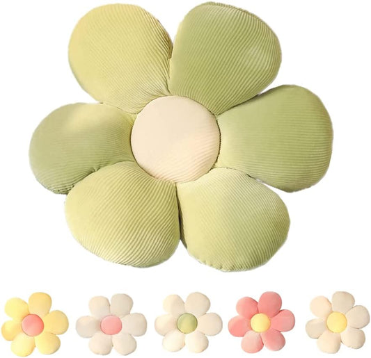 LEHU Flower Floor Pillow, Flower Shaped Seating Cushion -Cute Flowe Pillow for Girls Tweens Room Decor Floor Pillow for Reading and Lounging Comfy (Green Petals,23'')
