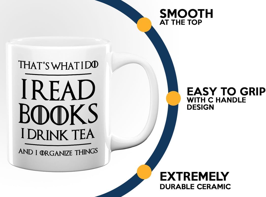 Book Lover Coffee Mug 11oz White - Tea Organize Things - Book Lover Gifts For Women Book Club Book Lovers Gifts Bookworm Book Reader Gifts