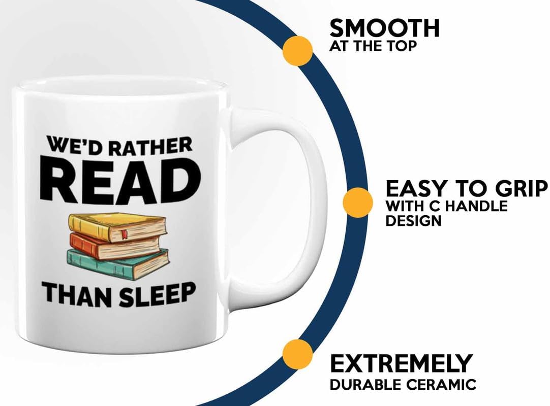 Book Lover Coffee Mug 11oz White - Read than sleep - Gift For Poets Bookish People Bibliophile Librarian Book Club Reader