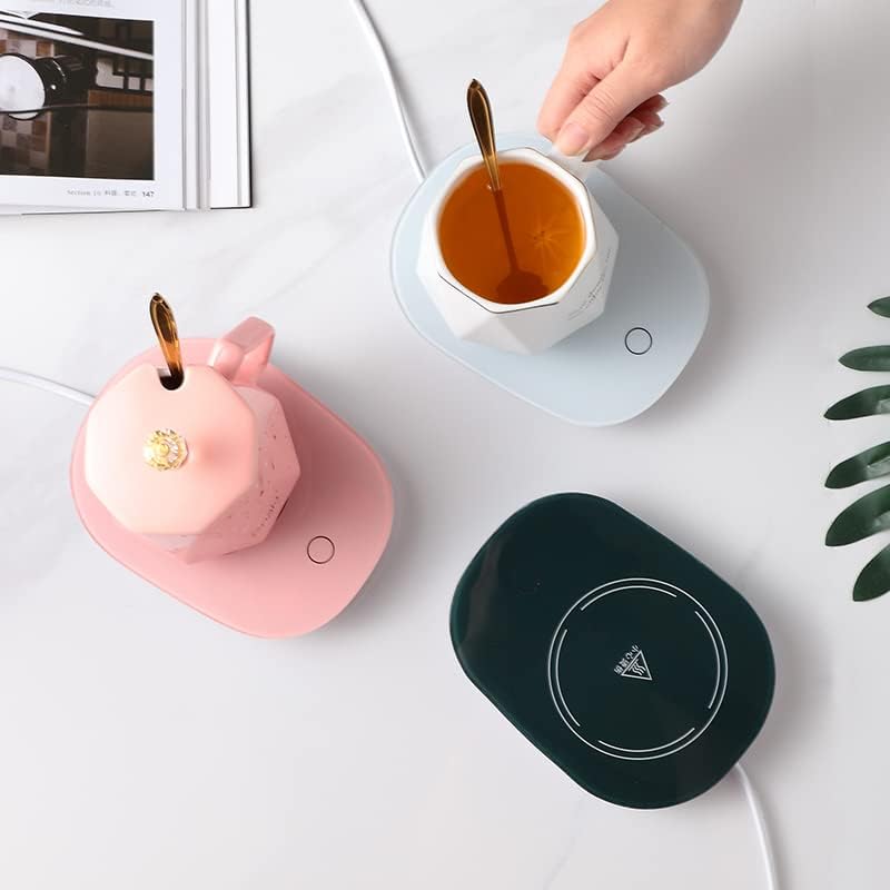 Coffee Warmer for Desk with Mug Set. Women's Day Valentines Morther's Day Birthday Gifts for Woman. Cup Warmer with Automatic Shut Off, Drink Warmer for Cocoa, Tea, Milk. (Pink)