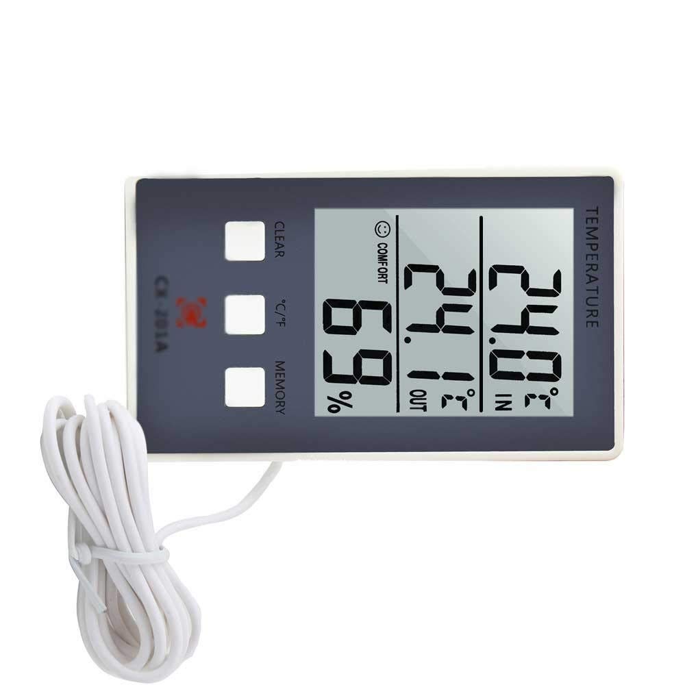 Digital Thermometer Hygrometer Indoor Outdoor Temperature Humidity Meter C/F LCD Display Sensor Probe Weather Station
