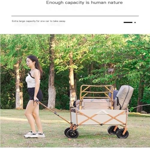 Portable Camping Cart,Outdoor Beach Trolley Cart with Foldable Design for Camping Picnic Grocery Shopping and Fishing Black