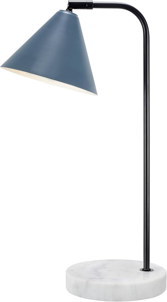 Aspen Creative 40249-56-2, 19-3/4" H Table Lamp Black Body w/White Marble Base, Size: 10-1/4" L x 7-1/4" W x 19-3/4" H, E26 Socket, Set of 2