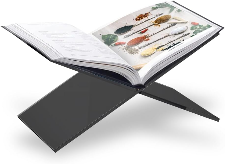 SK Acrylic Book Stand Large - 6 x 12 x 6 - Quran Holder - Coffee Table Book Stand - Cookbook Stand for Kitchen - Home and Table Decor