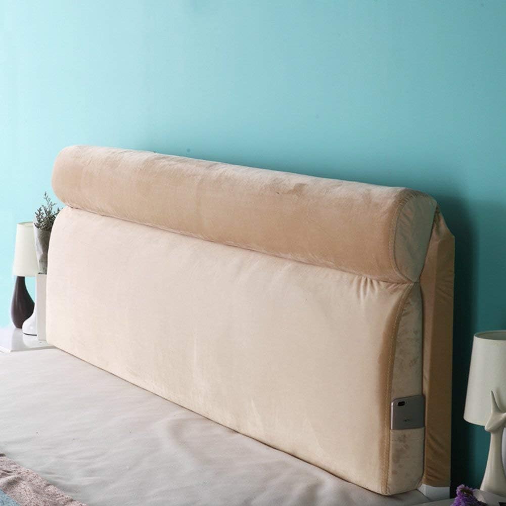 Headboard Bedside Cushion Pads Soft Case Multifunction Large Back Washable, Cloth, 4 Colors, 6 Sizes (Color : 2#, Size : with headboard-70cm)