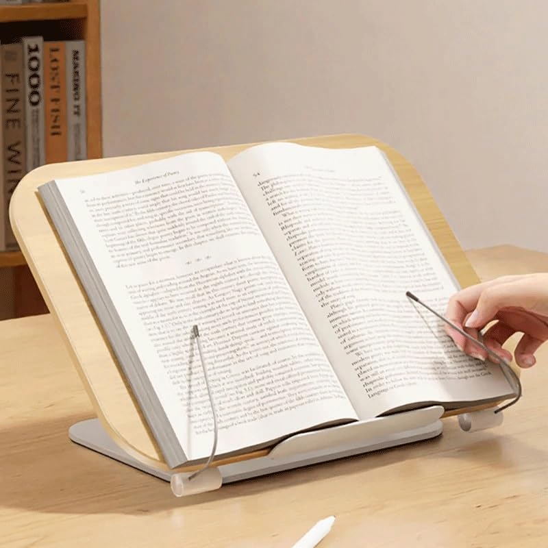 Foldable Reading Stand with Tablet, Desktop Bookshelf with Portable