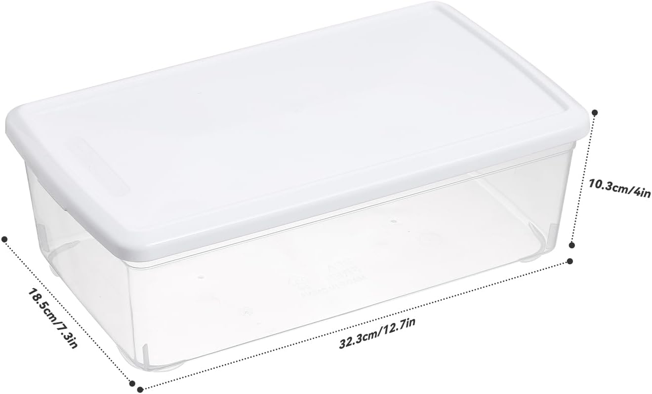 6 Quart Latching Storage Box,Plastic Clear Storage Bins With Lids Stackable 8 Packs Storage Containers Plastic Shoe Boxes With Lids (Whtie, 8 Pack)