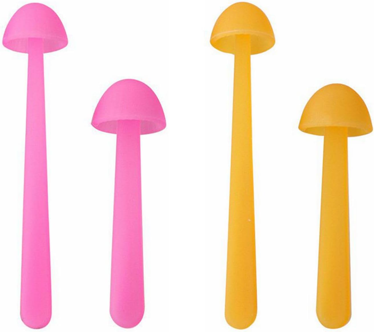 Mini Mushroom Bookmark Set (4-Piece) Dual Sizes, Dual Colors Available Soft, Flexible Silicone Material Fun Christmas Stocking Stuffer Ideal Gift for Bookworms and Teachers
