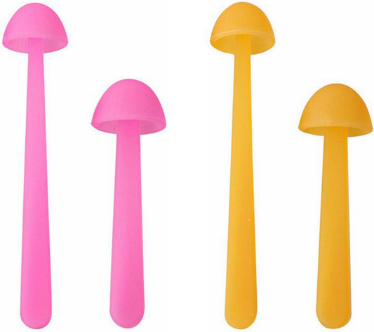 Mini Mushroom Bookmark Set (4-Piece) Dual Sizes, Dual Colors Available Soft, Flexible Silicone Material Fun Christmas Stocking Stuffer Ideal Gift for Bookworms and Teachers