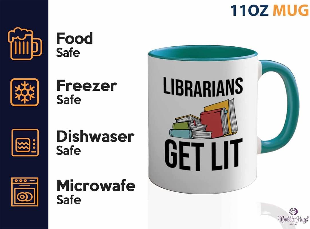 Book Lover 2Tone Green Mug 11oz - Librarians get lit - Gifts for Book Club Readers Book Nerd Librarians Book Worm Bookish