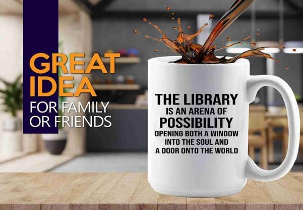 Book Lover Coffee Mug 15oz White -arena of possibility - Book Lovers Gifts Book Reader Gifts Book Club Gifts Book Reading Cup Reading Gifts