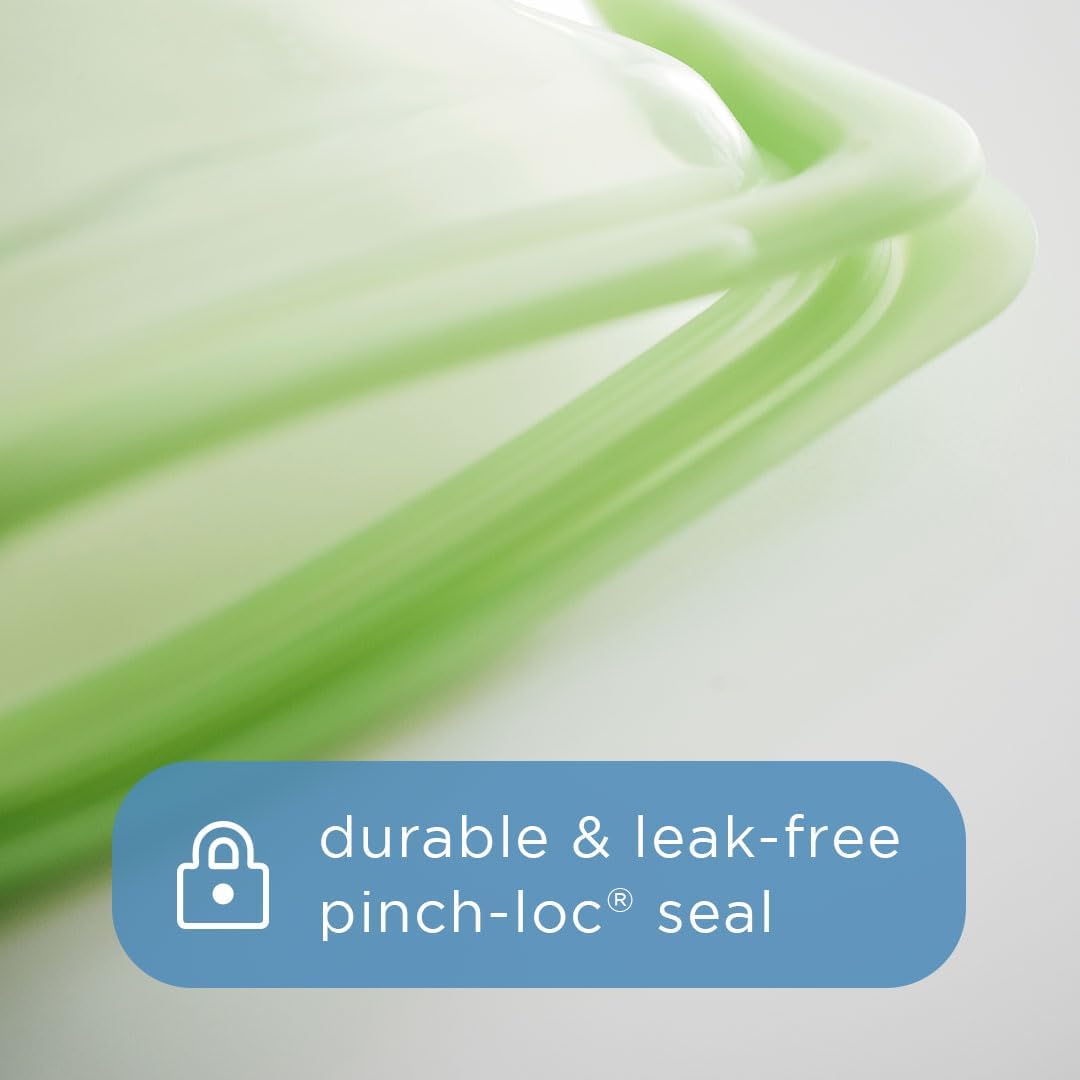 Stasher Silicone Reusable Storage Bag, Pocket Bags 2-Pack, Microwave, Dishwasher, Oven Safe, Sous Vide, Eco Friendly, Leak-free, Food-safe Silicone Snack Bags for Travel, 4 oz, Clear & Deep Ocean | Reusable Food Bag