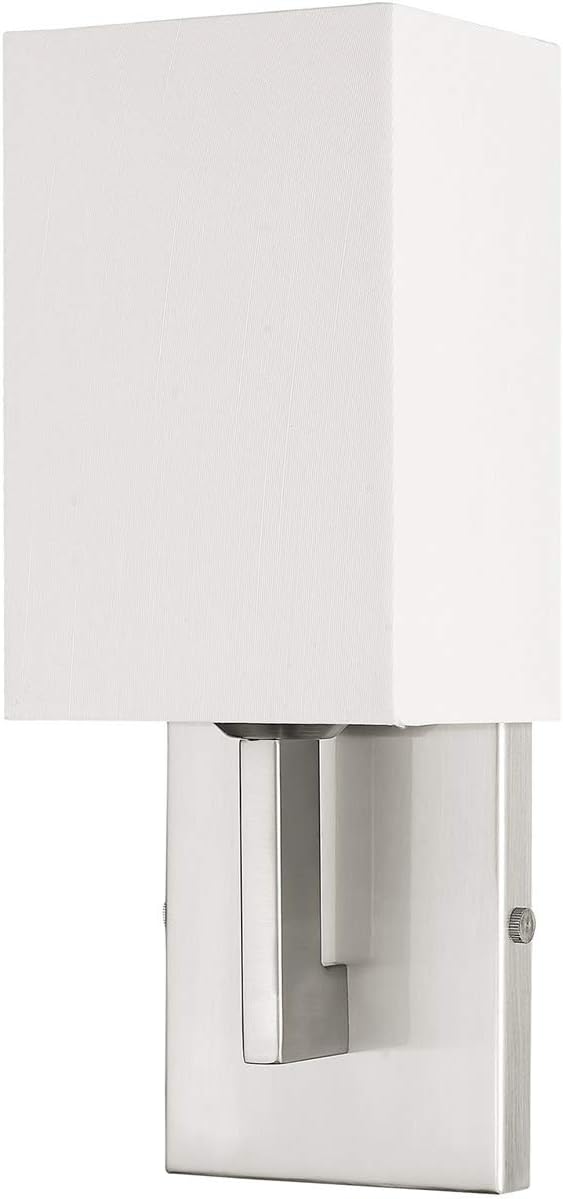 Livex Lighting 51101-91 Transitional One Light Wall Sconce from Hollborn Collection in Pwt, Nckl, B/S, Slvr. Finish, Brushed Nickel