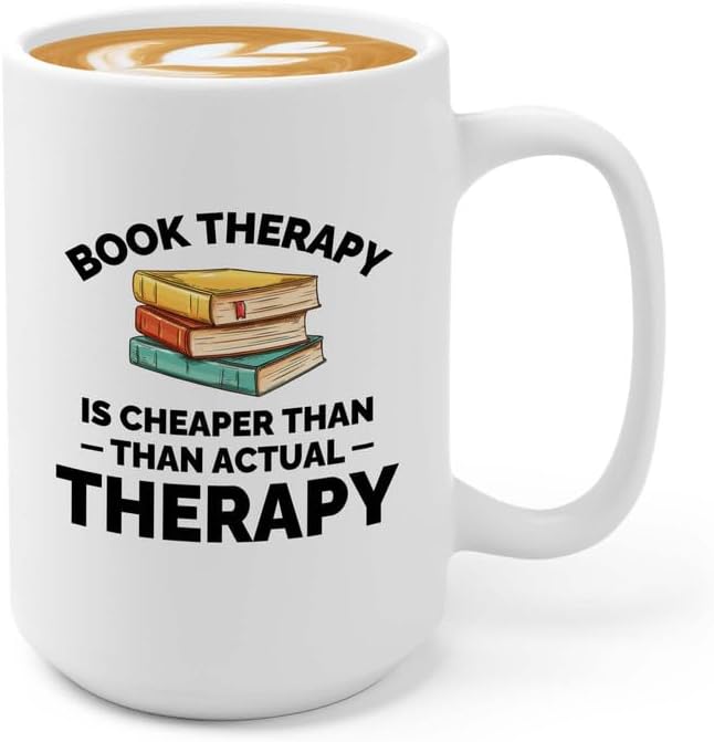 Book Lover Coffee Mug 15oz White - Cheaper than actual - Gift For Poets Bookish People Bibliophile Librarian Book Club Reader