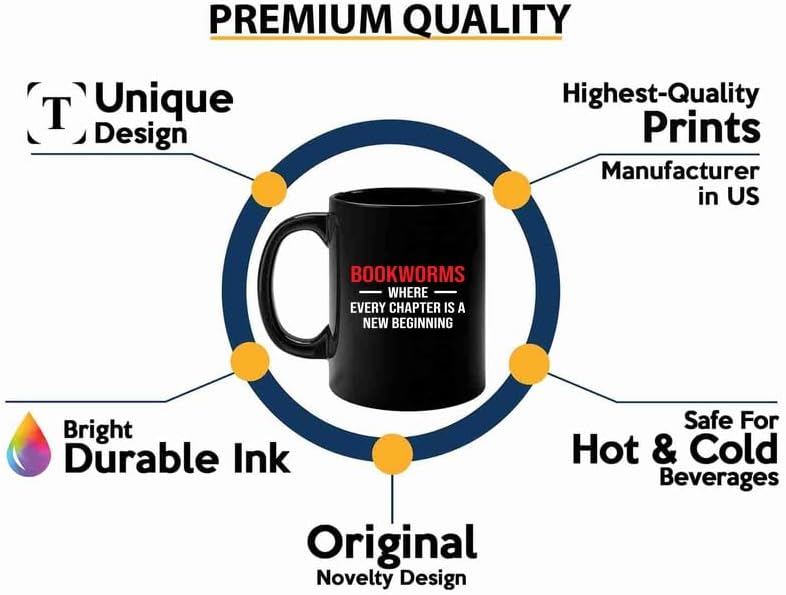 Book Lover Coffee Mug 11oz Black -new beginning - Book Lovers Gifts Book Reader Gifts Book Club Gifts Book Reading Cup Reading Gifts