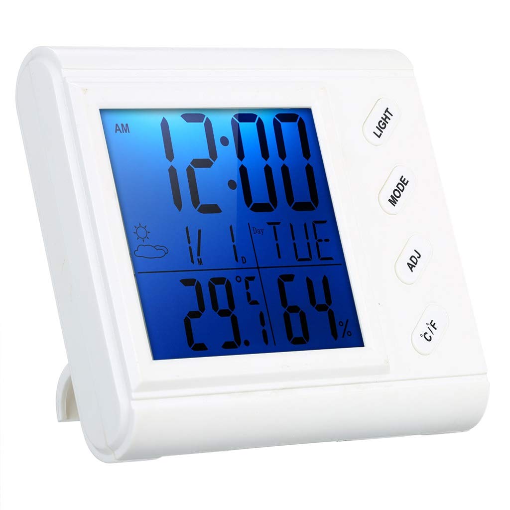 LCD Digital Indoor Thermometer Hygrometer Room Temperature ，High-Precision and with Alarm Clock Backlight