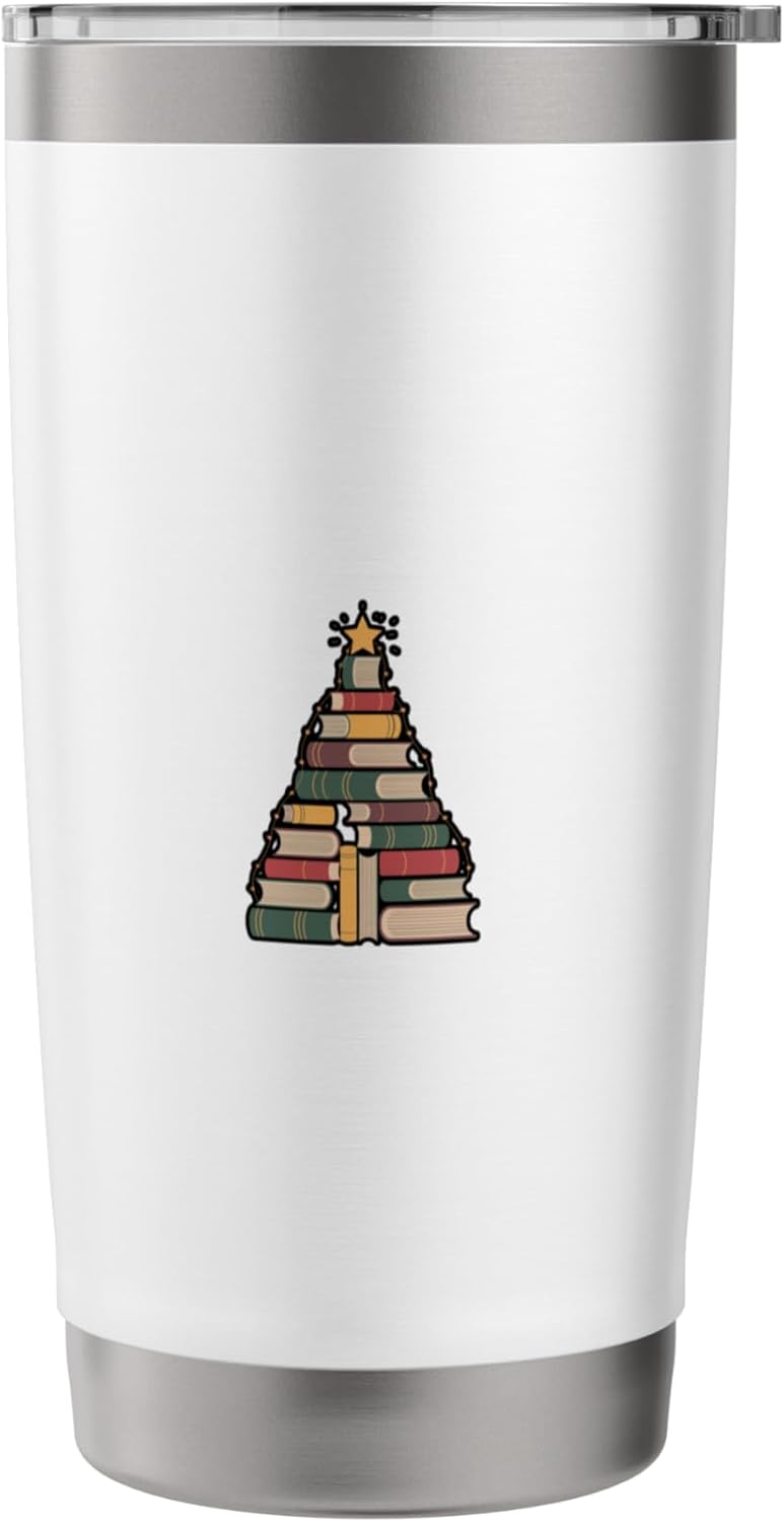 Snowy Book Tree Christmas For Readers And Librarians Stainless Steel Insulated Tumbler
