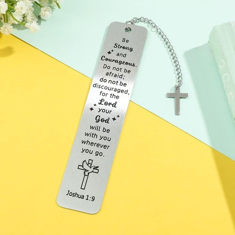 Bible Bookmark, Christian Religious Bookmarks for Book Lovers Women Men Adults Teen Girls Boys, Inspirational Gifts for Baptism First Communion Graduation Birthday Christmas Easter Readers Coworkers
