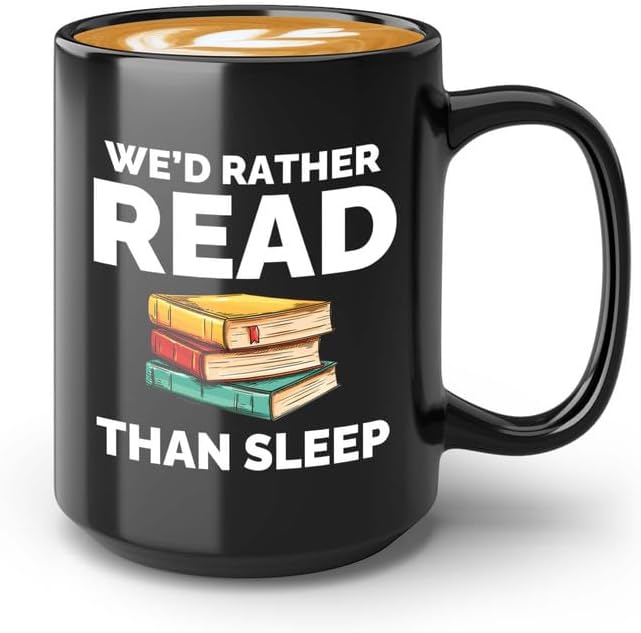 Book Lover Coffee Mug 15oz Black - Read than sleep - Gift For Poets Bookish People Bibliophile Librarian Book Club Reader