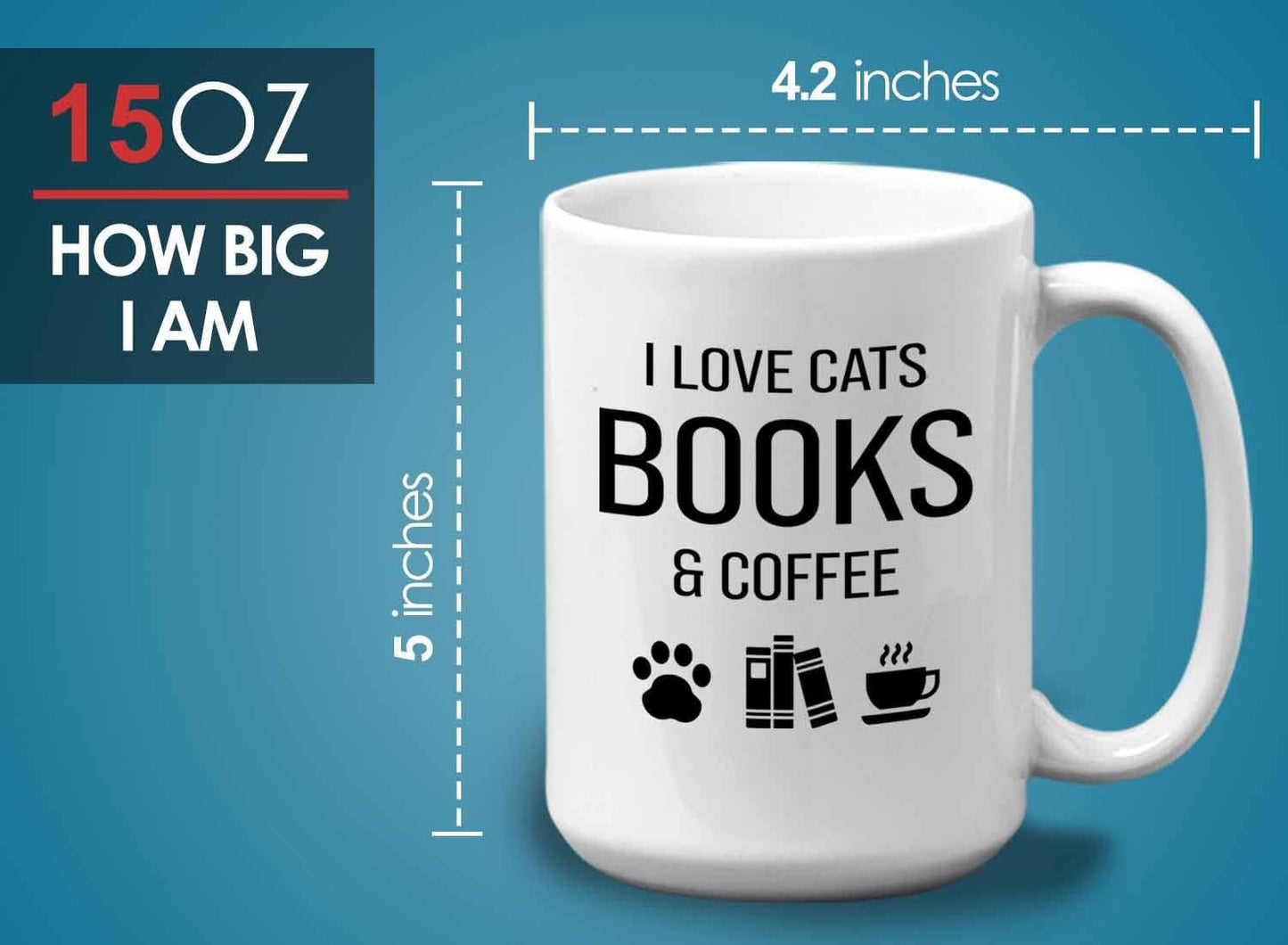 Bubble Hugs Book lovers Coffee Mug 15oz White - Cats Books Coffee - Author Writer Library Editor Introvert Lovers Cat Chill Relax Bookworm Reading