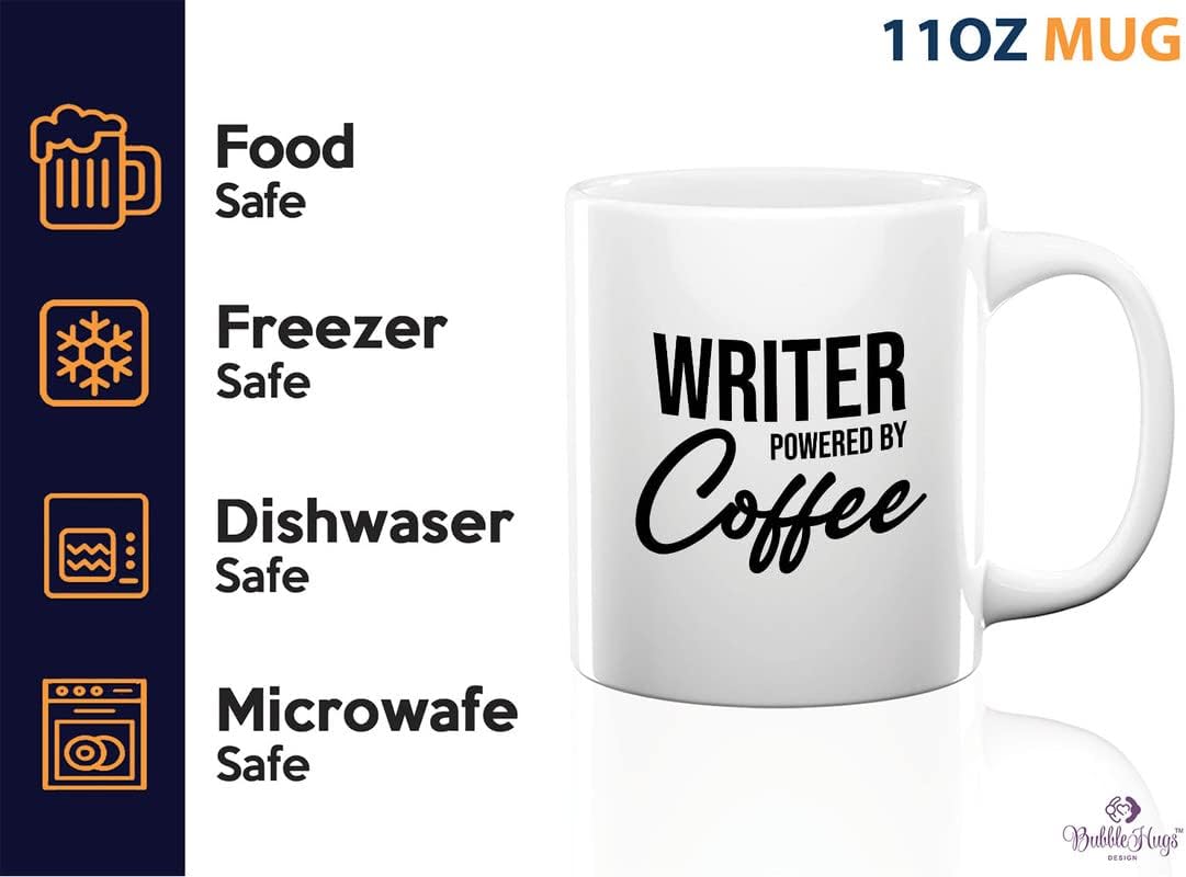 Writer Coffee Mug 11oz White - Writer by coffee - Paper Butterfly Lid For Novelist Poet Columnist Encouragement journalist author book lover bookworm