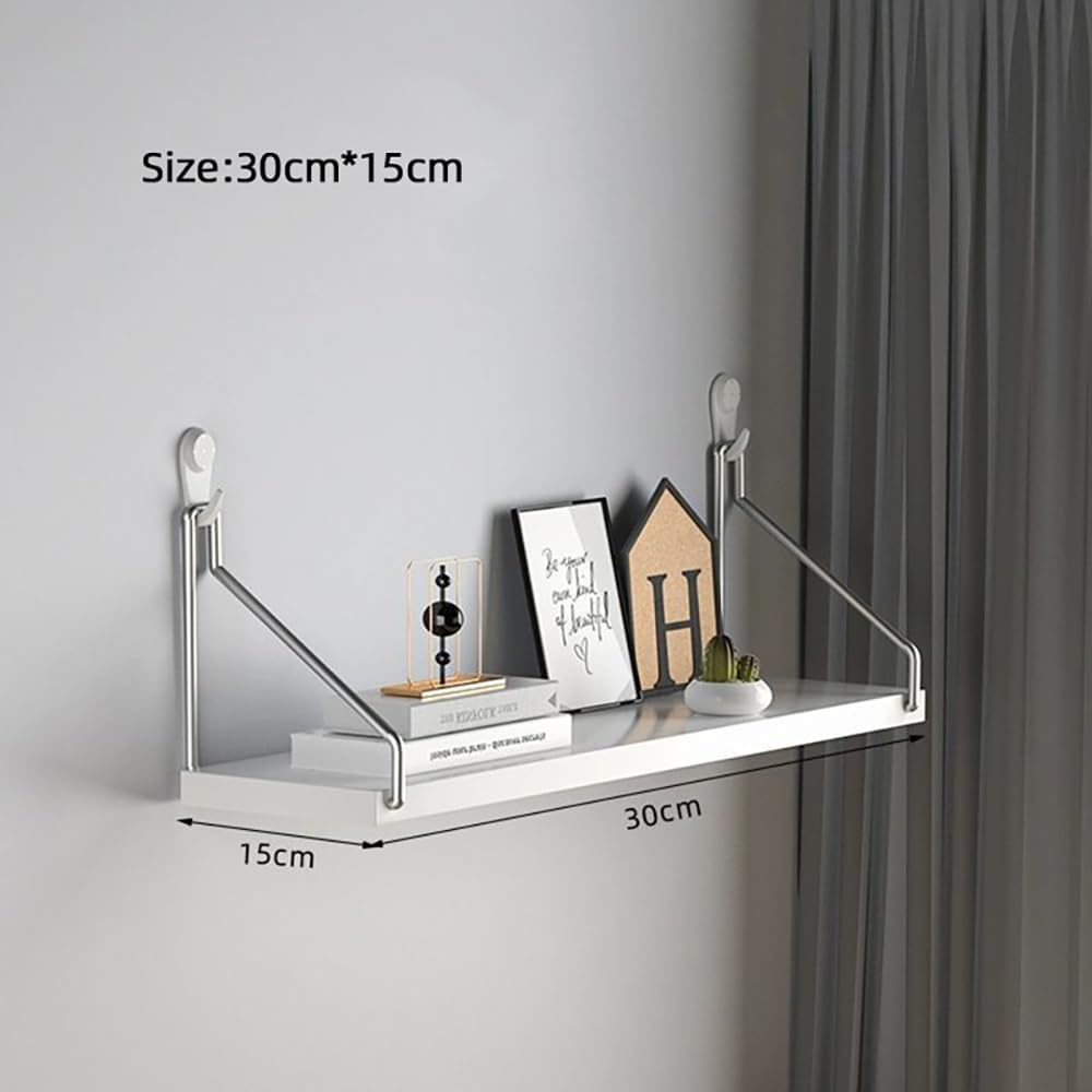 Dixiao 3Pack Wall Mounted Floating Shelves, White Shelves for Bedroom Modern Home Decor Wall Shelf (White, 30 * 15 * 1.5cm)