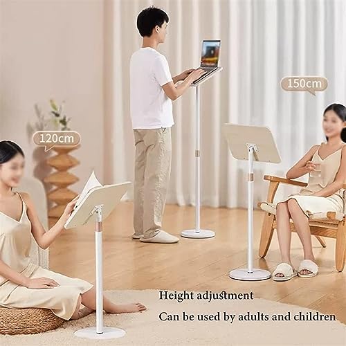 Bookstand for Reading in Bed, Floor Book Holder for Reading, Laptop Stand Adjustable Height, Angle Adjustable Hands Free Book Stand for CookBooks,Magazines (Nero) (Nero)