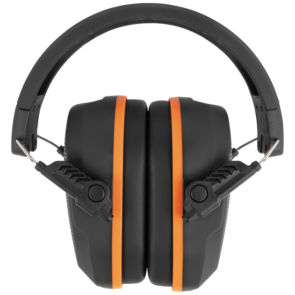 Klein Tools 60570 Hearing Protection Ear Muffs, NRR 27dB, Ultra-Slim Over-the-Head Adjustable Safety Earmuffs for Loud Jobsites