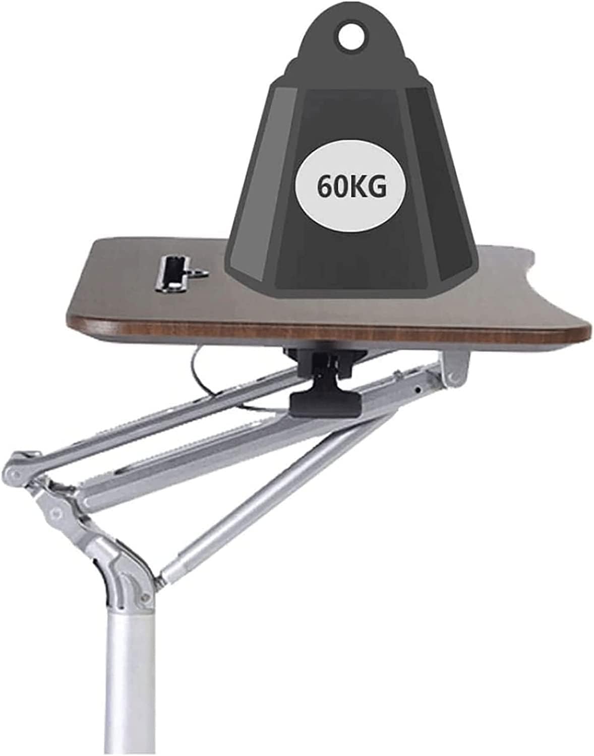 Side Table with Wheels, Mobile Overbed Computer Table Bed Adjustable Height Sofa End Table Hospital Nursing Table for Reading, Bedridden, Elderly