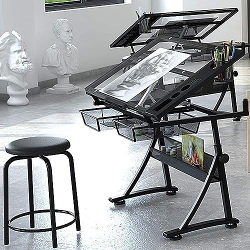 Drawing Tilting Tablet,Height Adjust Drafting Table,Drawing Desk with Adjustable Height for Art Design Drawing Writing Painting Crafting Drafting Work