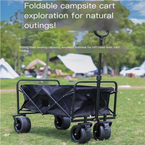 Portable Camping Cart,Outdoor Beach Trolley Cart for Camping Foldable Hand Push Picnic Car with Pull Rod Small and Portable Camp Cart