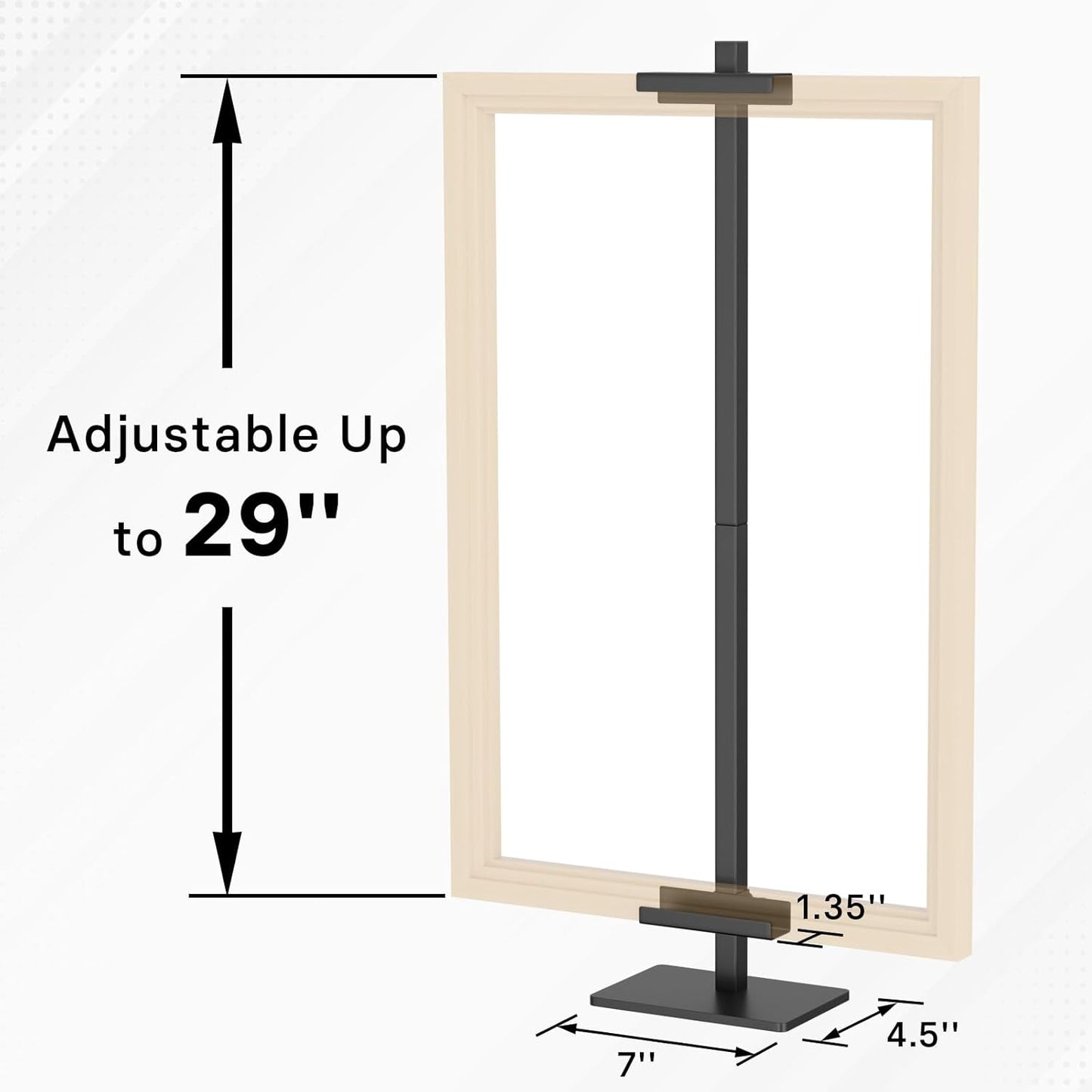 Adjustable Tabletop Picture Frame Stand, Holds Frames Up to 29" Tall, Metal Display Holder Stand for Picture Frames, Sturdy Tabletop Easel for Home, Office, Galler