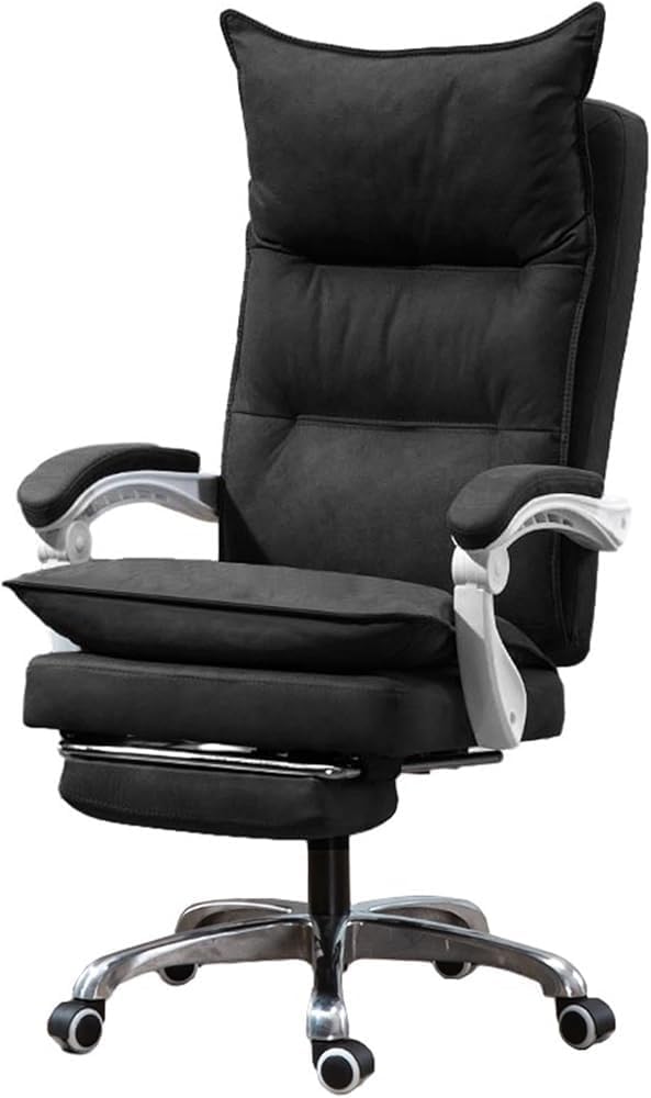 Ergonomic 360 Swivel Gaming Chair with Footrest Comfortable Computer Adjustable Height Office Chairs for Home Study Meeting Room Lunch Break Reading(Black)