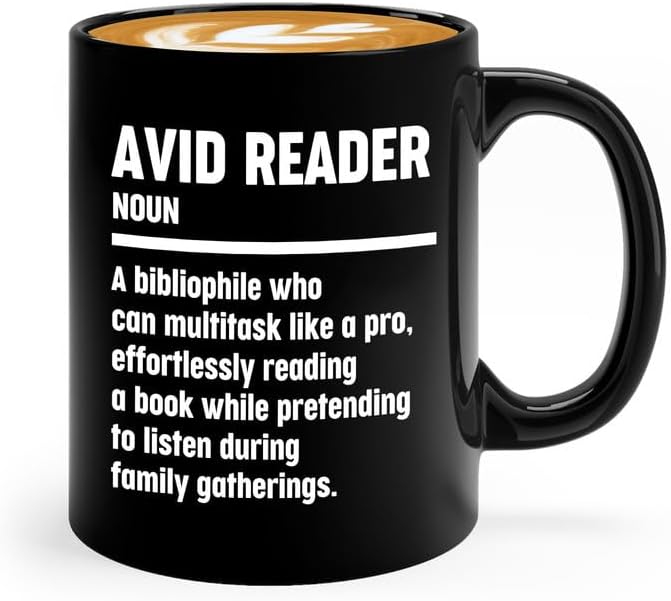 Book Lover Coffee Mug 11oz Black - Effortlessly Reading - Book Lover Gifts For Women Book Club Book Lovers Gifts Bookworm Book Reader Gifts