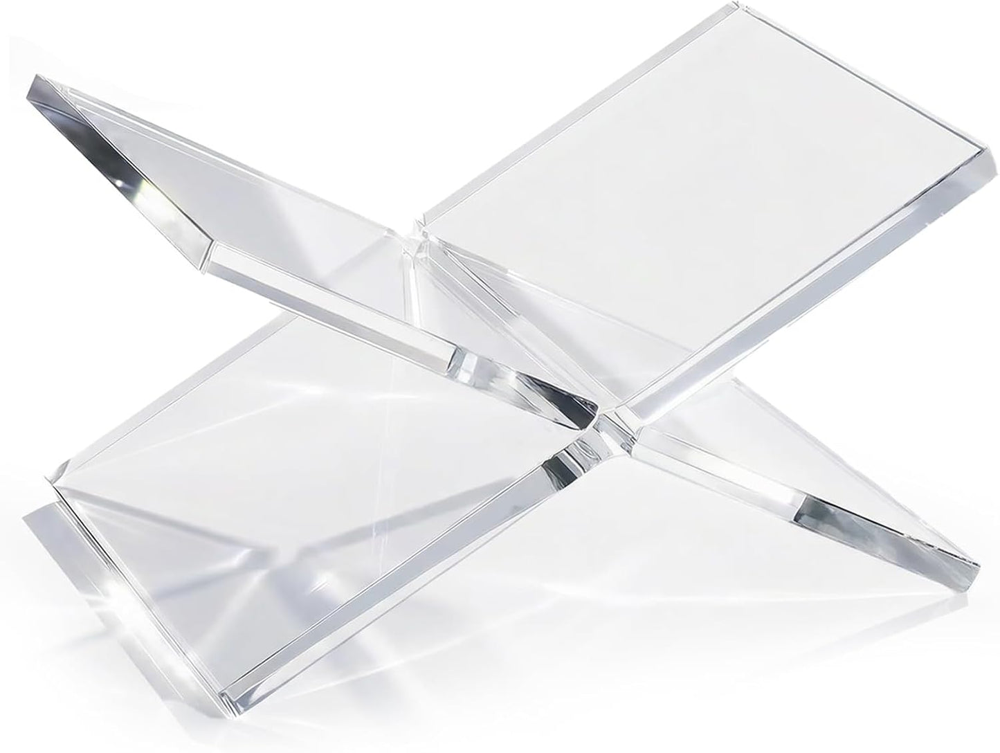 Contemporary Acrylic Reading Stand with Slanted Position Great for Cookbooks Textbooks and Art Albums Thin Book Planner Magazines Easy Assembly Design Tools Not Needed