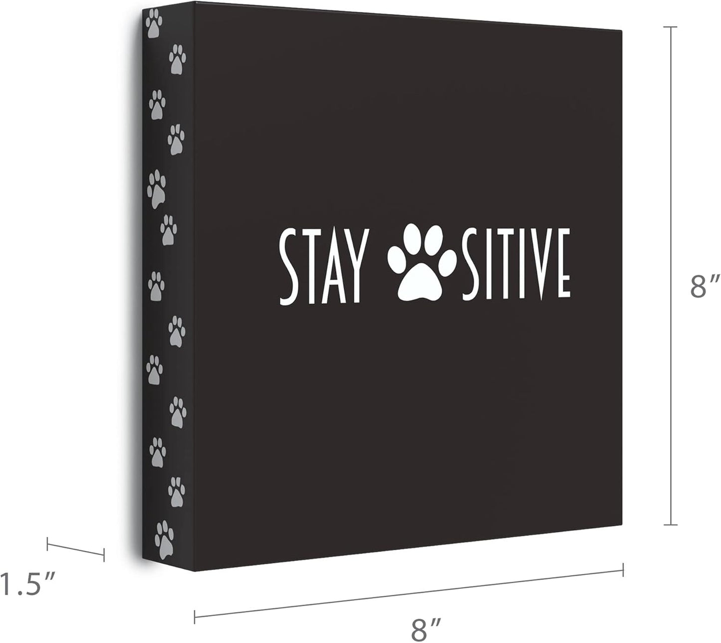 Barnyard Designs Wooden Box Sign Motivation - Desk Decor, Primitive Office Decor for Women, Inspirational Quotes (Stay Pawsitive)