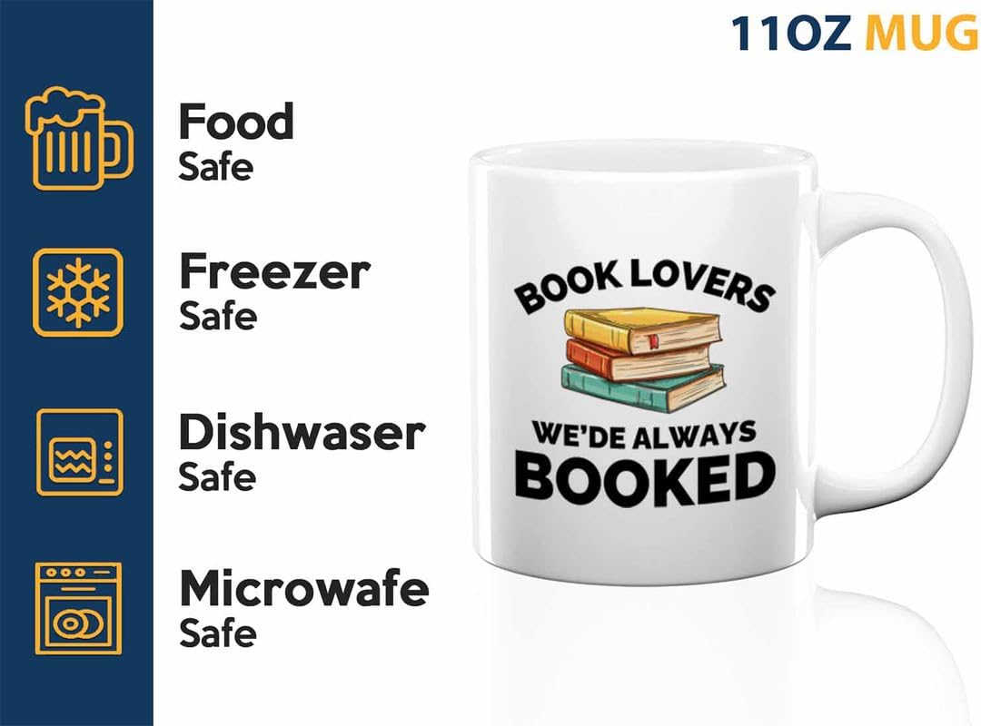 Book Lover Coffee Mug 11oz White - Always booked - Gift For Poets Bookish People Bibliophile Librarian Book Club Reader