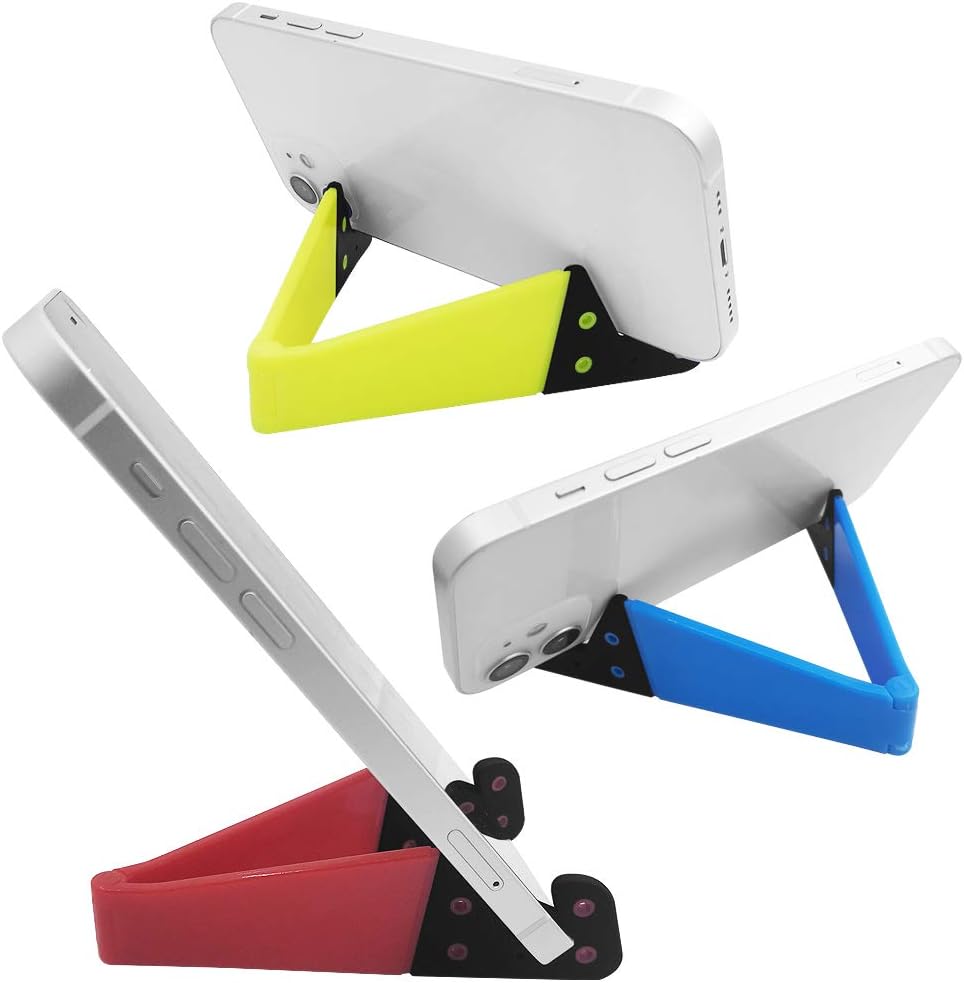 SourceTon 8 PCS Universal Pocket-Sized Colorful Portable Foldable V Model Mobile Phone Holder, Desktop Stand Mount Holder Cradle Compatible with iPads,Tablets,E-Readers,Cellphones, Kindles, Pack of 8