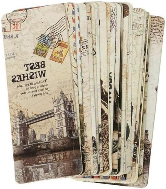 30 Piece Set Vintage European Scenes Retro Old Travel Postcard Bookmarks,Note Pads,Memo Pads Bookmarks Book Covers and Book Accessories