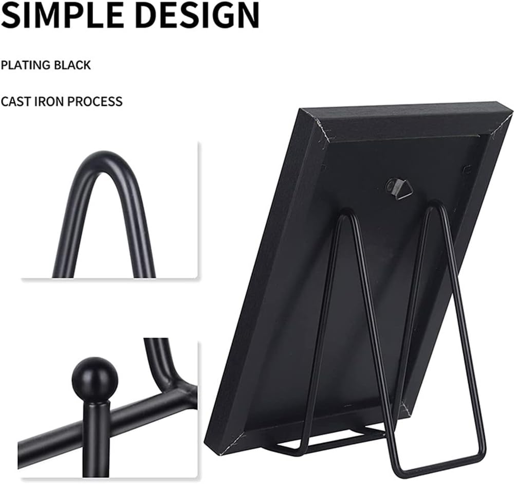 3pc Black Metal Display Stands for Plate Stand Plate Holder Display Stands for Picture, Decorative Plate, Book,Photo Easel