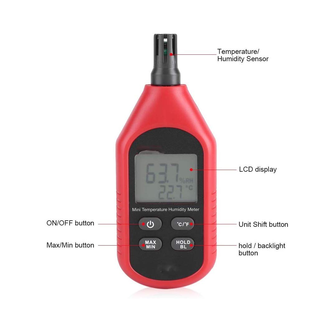 Digital Thermometer Hygrometer Air Temperature Humidity Meters Gauge with Big Screen Stand