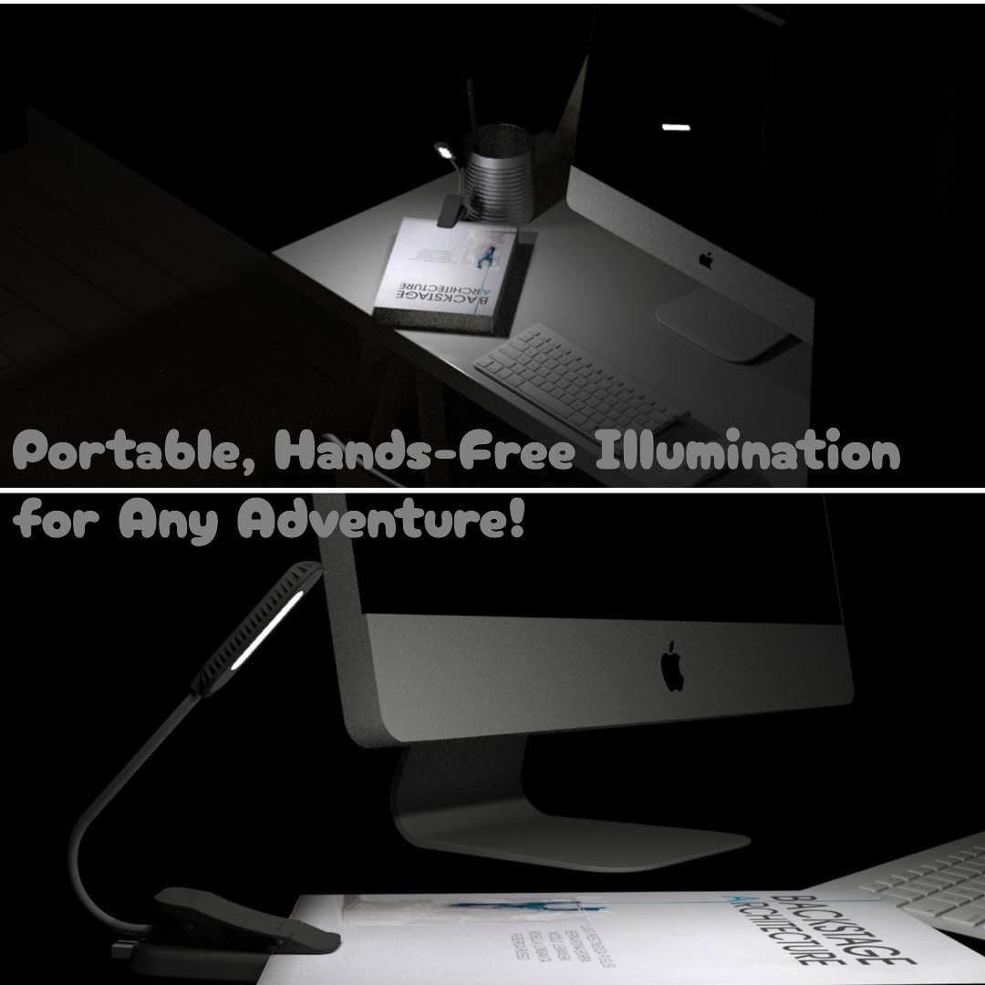 Book Light, 12 LED USB Rechargeable Reading Lamp with 3-Level Brightness for Eye Protection - Ideal for Night Reading