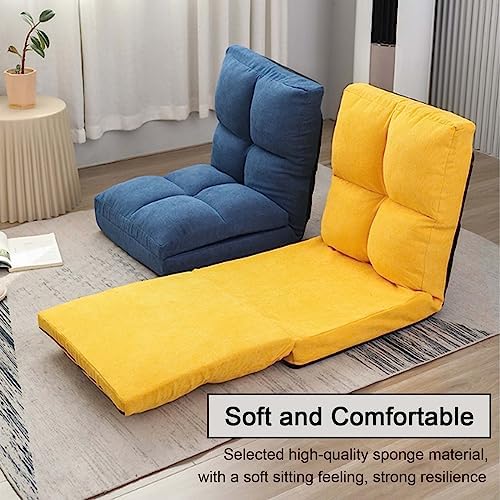 Indoor Floor Chair,Multiple Position Adjustable Padded Gaming Sofa Chair with Backrest, Lazy Sofa Lounge for Reading,Folding Comfy Meditation Chair,Perfect for Living Room,